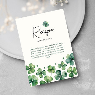 Carte D'accompagnement Recette pour la mariée St. Patrick's Day Fête des