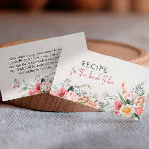 Carte D'accompagnement Recette Pour L'Épouse D'Être Boho Floral Fête des