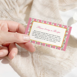 Carte D'accompagnement Recette Pour Mariée Tea Party Amour Shack Fiance