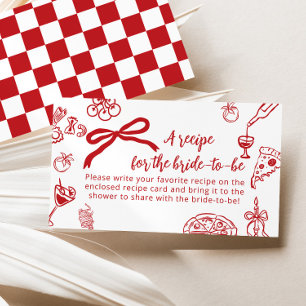 Carte D'accompagnement Recette That's Amore pour la mariée Rouge Dessin à