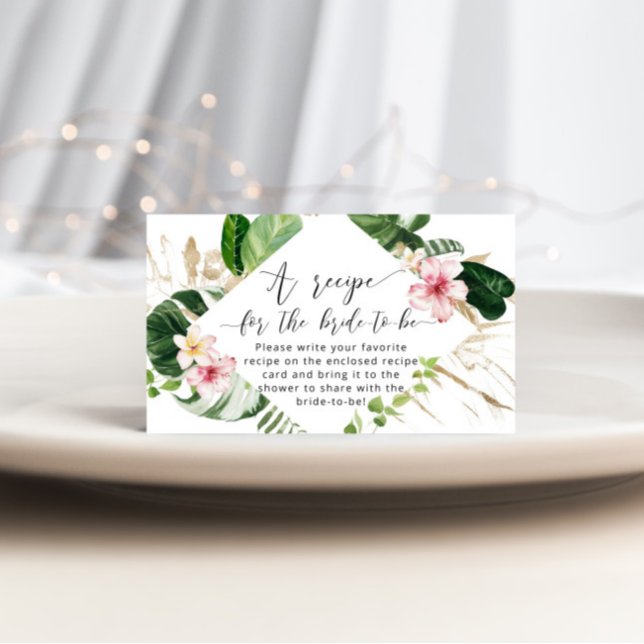 Carte D'accompagnement Recette tropicale de douche nuptiale (Créateur téléchargé)