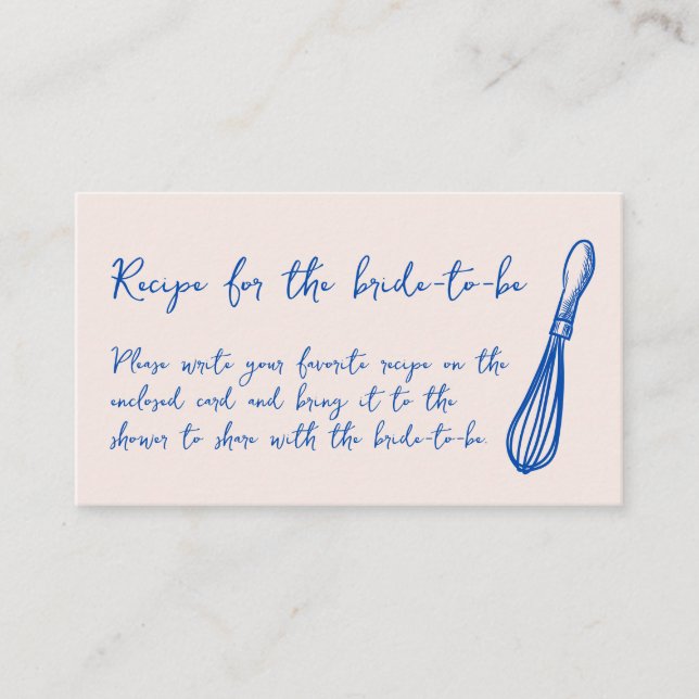 Carte D'accompagnement Recipe For The Bride Kitchen Bridal Shower (Devant)