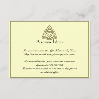 Carte D'accompagnement Récolte Mariage de noeud celtique or Insérer