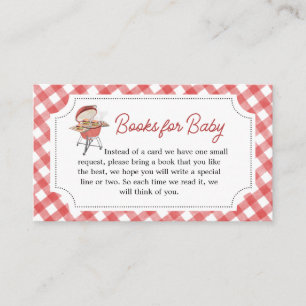 Carte D'accompagnement Red Burger BBQ Baby showers Livres pour bébé