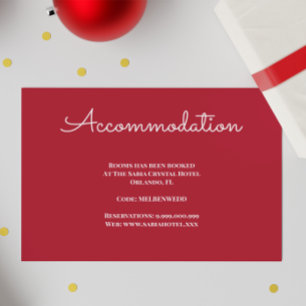 Carte D'accompagnement Red Christmas Holiday Mariage Hébergement