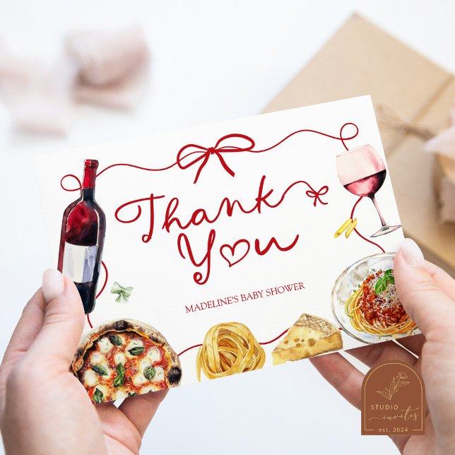 Carte D'accompagnement Red Coquette Bow That's Amore Thank You Card (Créateur téléchargé)