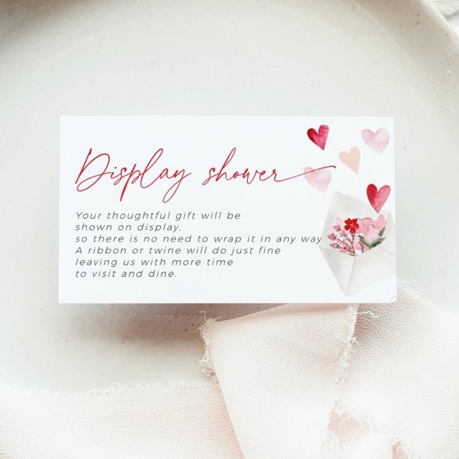 Carte D'accompagnement Red Hearts Post Valentine Afficher douche nuptiale (Créateur téléchargé)