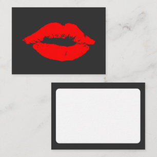 Carte D'accompagnement Red Lips Kisses Kiss Charcoal Grey