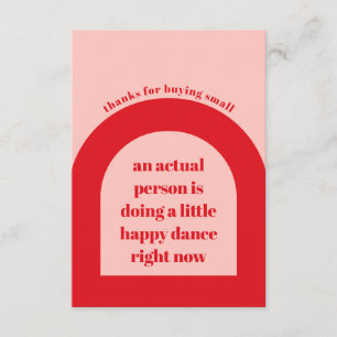 Carte D'accompagnement Red Pink Merci Votre Commande Insérer Petite Entre