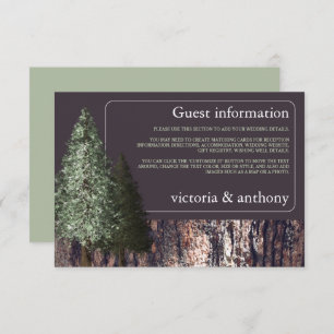 Carte D'accompagnement Redwoods & Bark, Rustic Mariage Détails