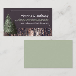 Carte D'accompagnement Redwoods & Écorce, site Web de mariage rustique