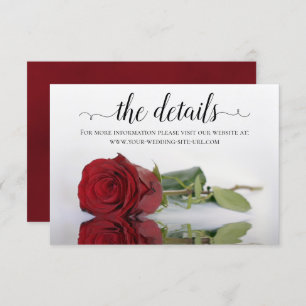 Carte D'accompagnement Reflet Mariage Red Rose Détails Site Web