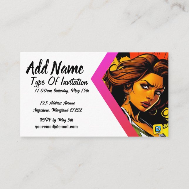 Carte D'accompagnement Refléter L'Invitation Pour Elle (Devant)