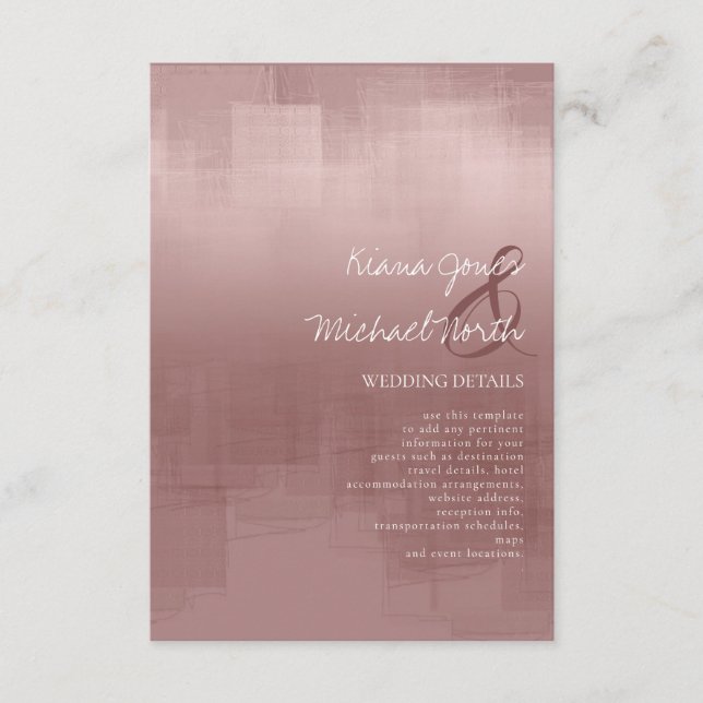 Carte D'accompagnement Réflexions aquarelle Détails Rose de cannelle ID77 (Devant)