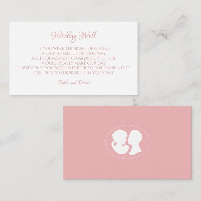 Carte D'accompagnement Regency Classique Cameo Rose Wishing Bien Mariage (Devant / Derrière)