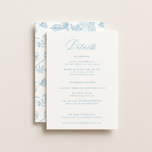 Carte D'accompagnement Regency Era Light Sky Blue Détails du Mariage