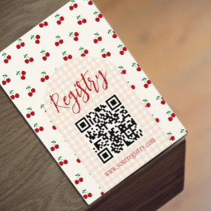 Carte D'accompagnement Registre Baby shower cerises