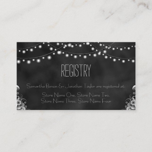 Carte D'accompagnement Registre cadeau Chalkboard noir (Devant)
