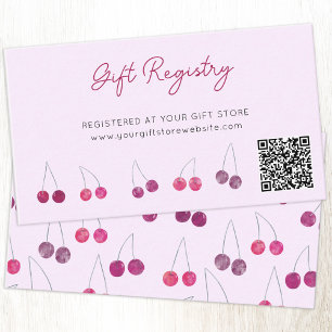 Carte D'accompagnement Registre cadeau de Fête des mariées rose cerise Co