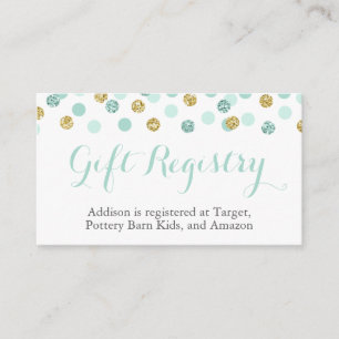 Carte D'accompagnement Registre cadeau de Parties scintillant de la Monna