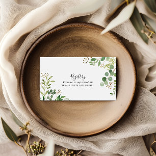 Carte D'accompagnement Registre cadeau Eucalyptus simple Floral Mariage