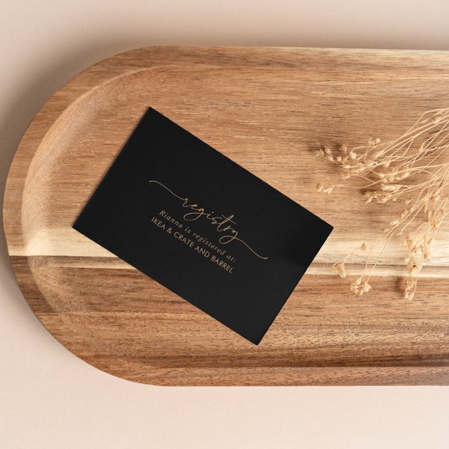 Carte D'accompagnement Registre cadeau Mariage Black Gold Classic (Créateur téléchargé)