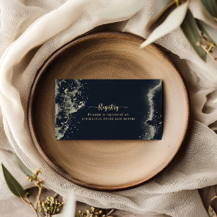 Carte D'accompagnement Registre cadeau Mariage de l'Aquarelle Gold Splash