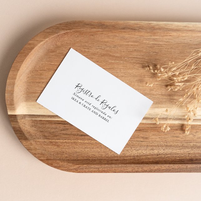 Carte D'accompagnement Registre Cadeau Mariage espagnol simple (Créateur téléchargé)