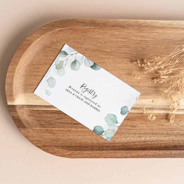 Carte D'accompagnement Registre Cadeau Mariage Eucalyptus Vert Été (Créateur téléchargé)