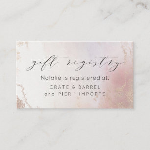 Carte D'accompagnement Registre cadeau Ombre Blush Pink Frosted Foil Douc
