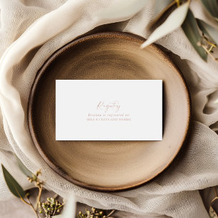 Carte D'accompagnement Registre cadeau rose Gold Idyllic Mariage élégant