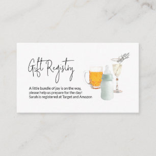 Carte D'accompagnement Registre Cadeaux baby shower Bubbles & Brews