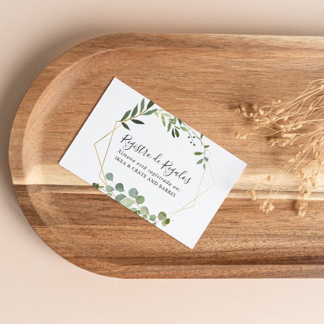 Carte D'accompagnement Registre Cadeaux de Mariage espagnol vert tropical (Créateur téléchargé)