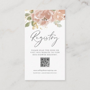Carte D'accompagnement Registre de Baby shower de code QR des fleurs de p