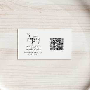 Carte D'accompagnement Registre de Baby shower neutre moderne simple Code