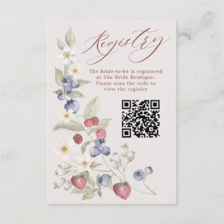 Carte D'accompagnement Registre de cadeaux avec code QR pour une Baby Sho