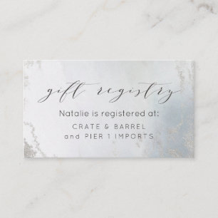 Carte D'accompagnement Registre de cadeaux de douche Luxe Ombre Dusty Blu