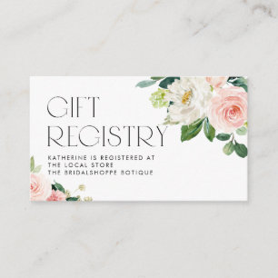 Carte D'accompagnement Registre de cadeaux de fleurs de jardin jolies aqu