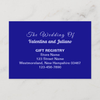 Carte D'accompagnement Registre de cadeaux de mariage de style typographi