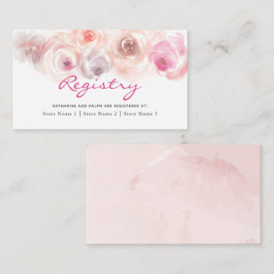 Carte D'accompagnement Registre de cadeaux de roses en aquarelle rose pou