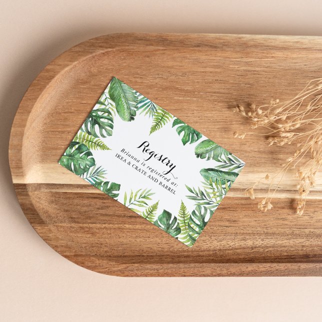 Carte D'accompagnement Registre de cadeaux des Mariages verts tropicaux d (Créateur téléchargé)