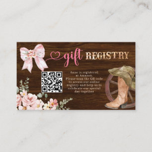 Carte D'accompagnement Registre de cadeaux floral en bois rustique