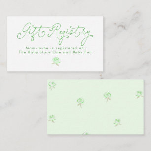Carte D'accompagnement Registre de cadeaux floral vert minimaliste fantai