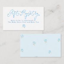 Registre de cadeaux minimaliste floral bleu capric