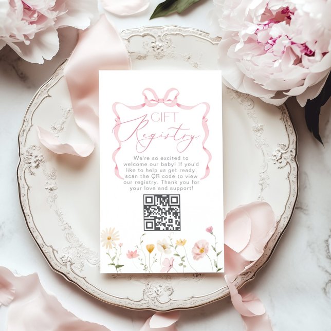 Carte D'accompagnement Registre de code QR Arc capricieux fleurs sauvages (Créateur téléchargé)