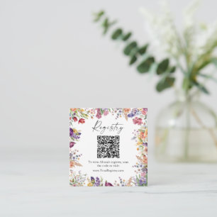 Carte D'accompagnement Registre de code QR de Fête des mariées florale