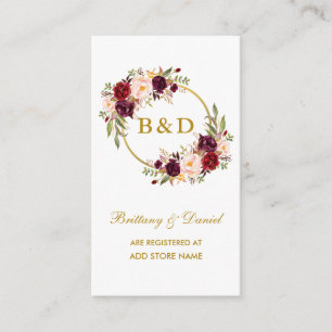 Carte D'accompagnement Registre de couronne de Bourgogne mariage Insérer