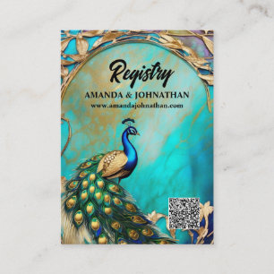 Carte D'accompagnement Registre de luxe en marbre paon cadre Art nouveau