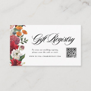 Carte D'accompagnement Registre de mariage Amaryllis et Mums avec code QR