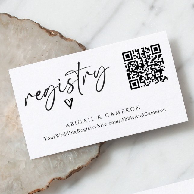 Carte D'accompagnement Registre de mariage avec code QR moderne et écritu (Créateur téléchargé)